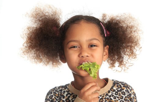 レタスを食べる子ども ビタミン 秋